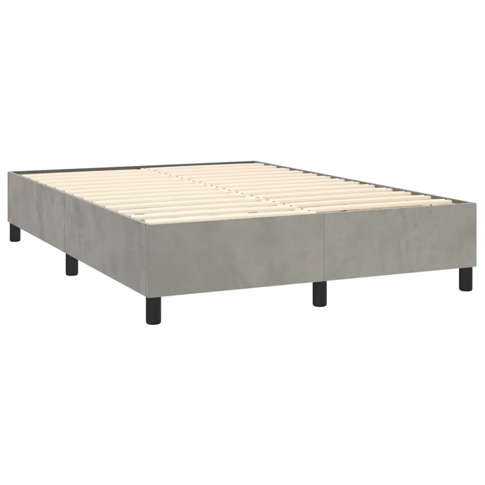 Cama com molasemcolchão 140x200 cm veludo cinzento-claro from Portugal