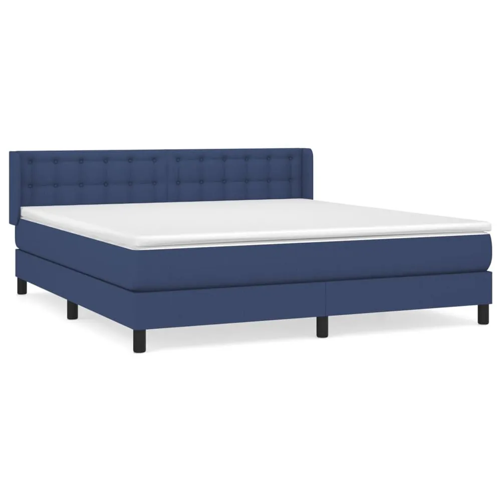 Cama com molasemcolchão 160x200 cm tecido azul | Envio Rápido