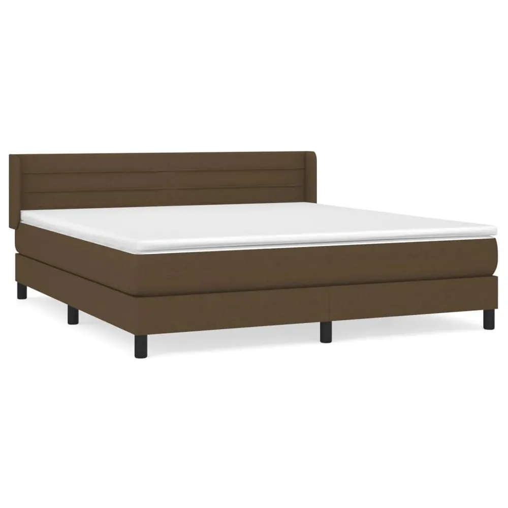 Cama com molasemcolchão 160x200 cm tecido castanho-escuro from Portugal