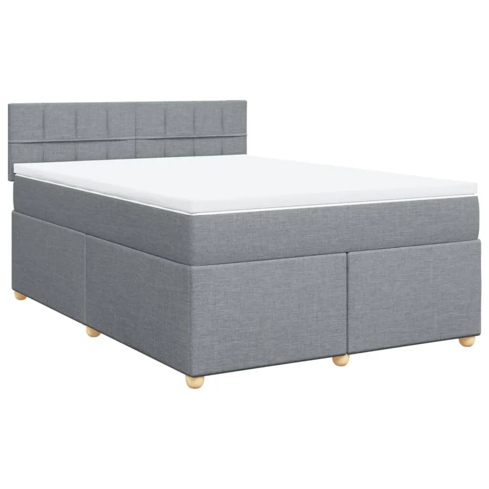 Cama com molasemcolchão 160x200 cm tecido cinzento-claro em Branco Nuvem