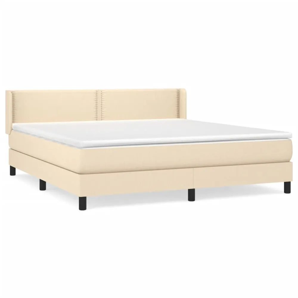 Cama com molasemcolchão 160x200 cm tecido cor creme para Uso Adulto