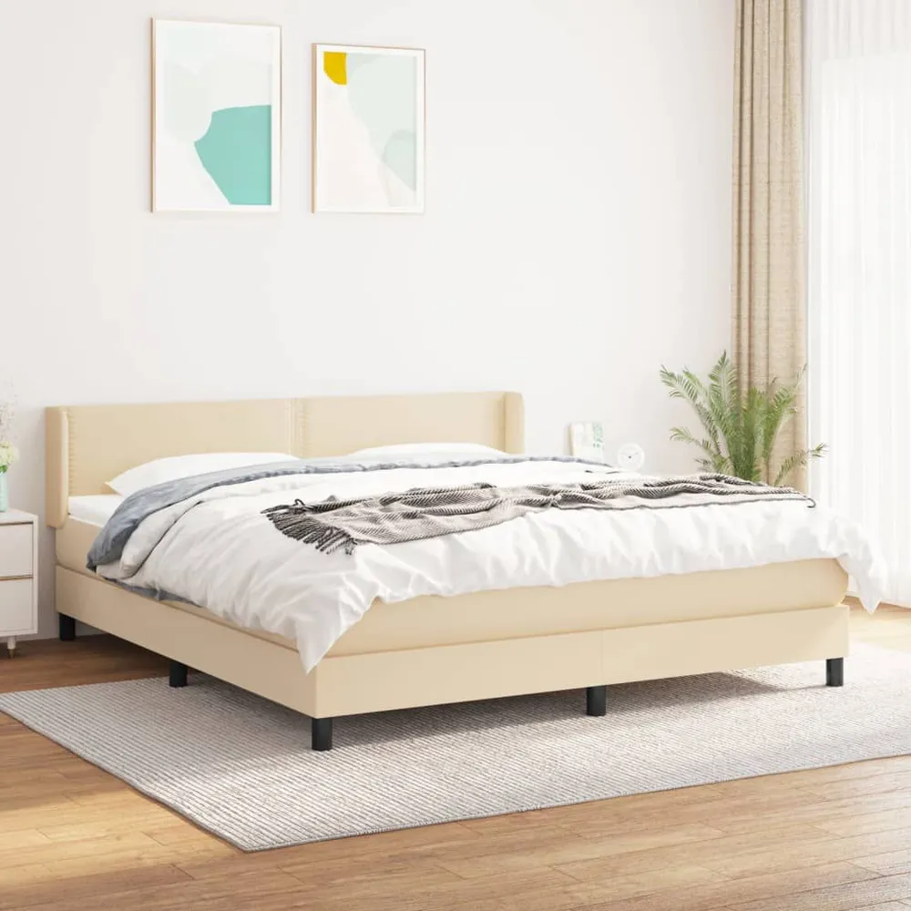 Cama com molasemcolchão 180x200 cm tecido cor creme com Isolamento Térmico