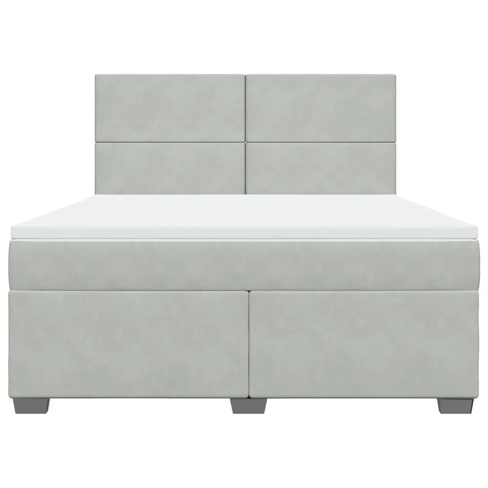 Cama com molasemcolchão 180x200 cm veludo cinzento-claro para Noites Frias