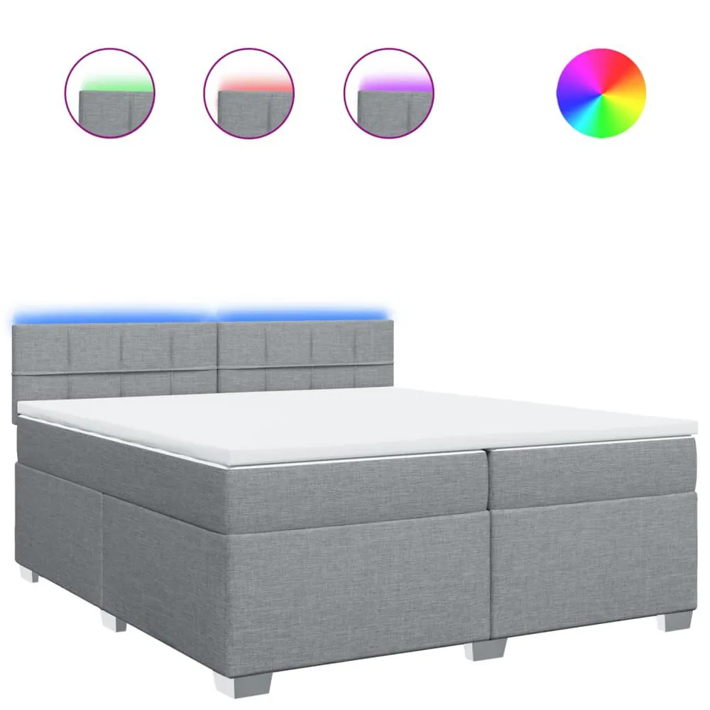 Cama com molasemcolchão 200x200 cm tecido cinza-claro em Branco Nuvem