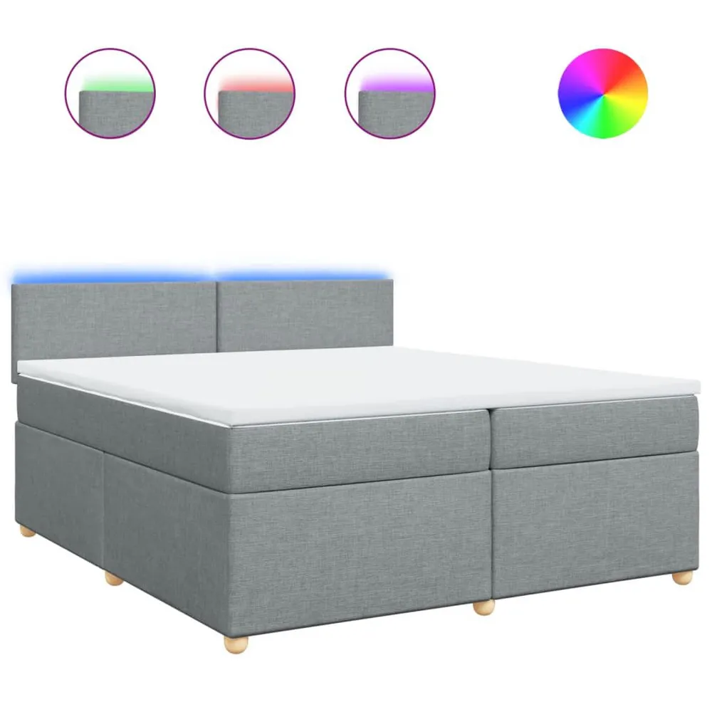 Cama com molasemcolchão 200x200 cm tecido cinza-claro para Uso Adulto