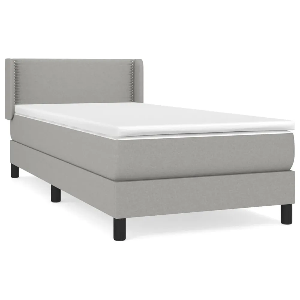 Cama com molasemcolchão 80x200 cm tecido cinza-claro para Conforto Máximo