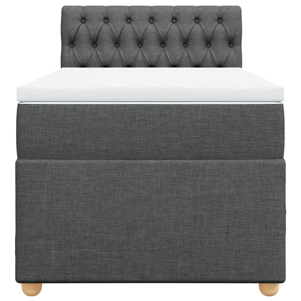 Cama com molasemcolchão 90x190 cm tecido cinza-escuro from Portugal