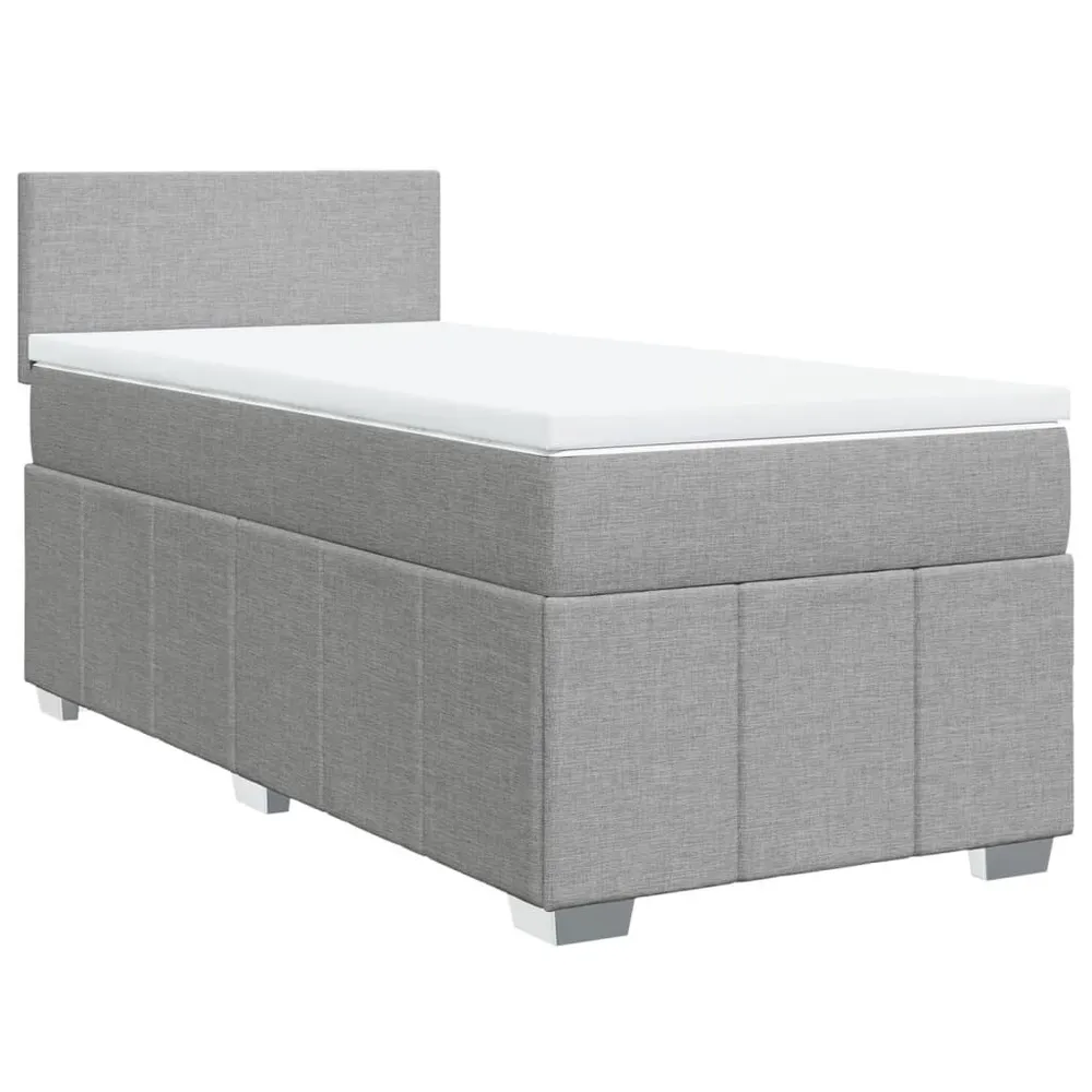 Cama com molasemcolchão 90x190 cm tecido cinzento-claro - 90% Pluma