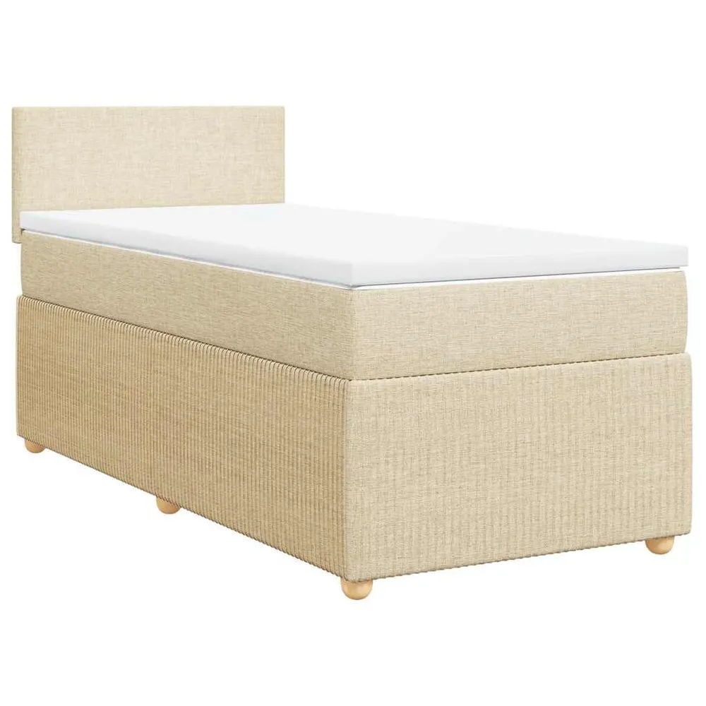 Cama com molasemcolchão 90x190 cm tecido cor creme com Camada Extra