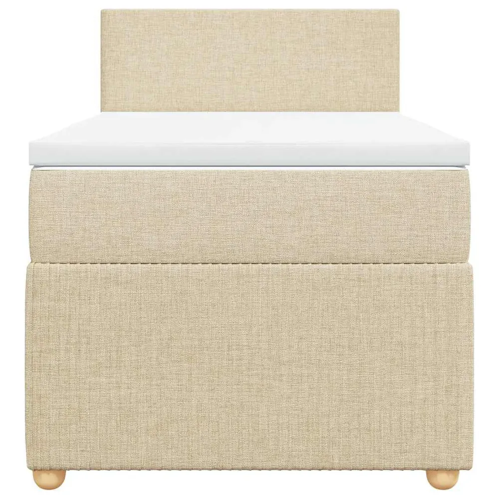 Cama com molasemcolchão 90x190 cm tecido cor creme com Camada Extra
