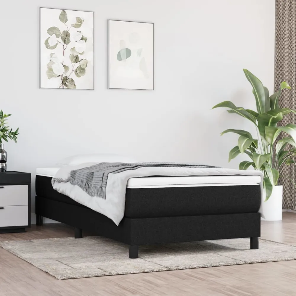 Cama com molasemcolchão 90x190 cm tecido preto - 90% Pluma