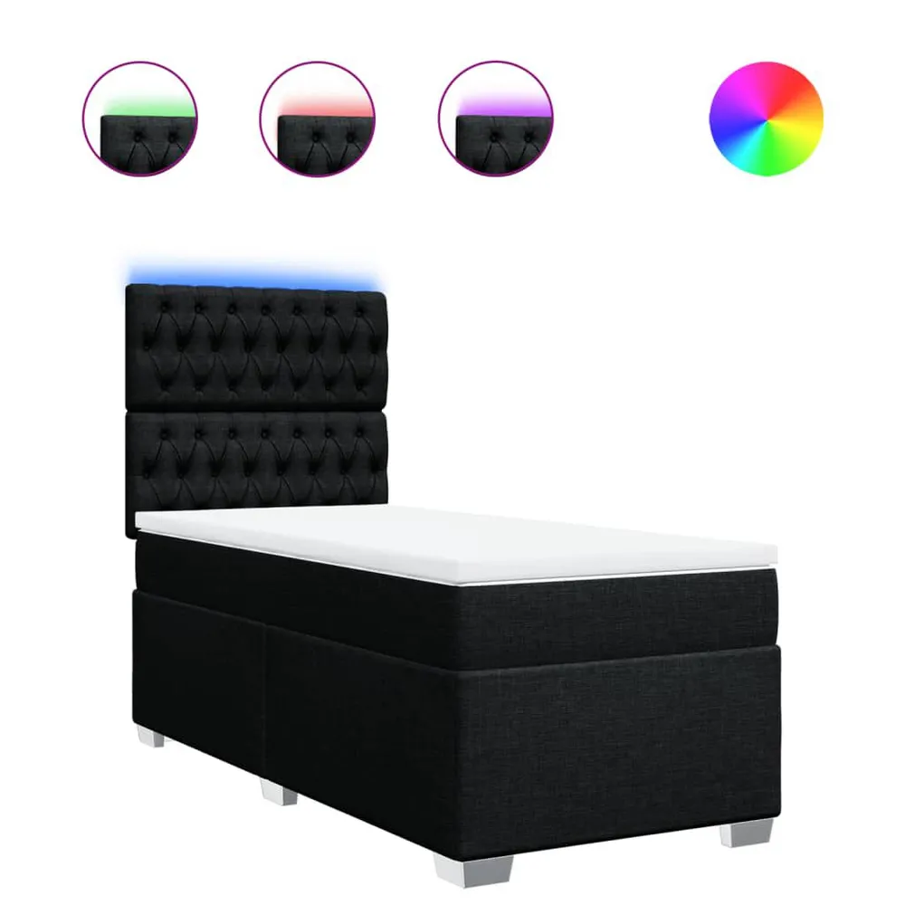 Cama com molasemcolchão 90x190 cm tecido preto para Natal