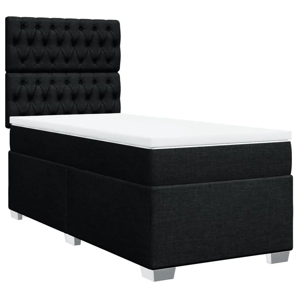 Cama com molasemcolchão 90x190 cm tecido preto para Natal