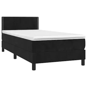 Cama com molasemcolchão 90x190 cm veludo preto - 90% Pluma