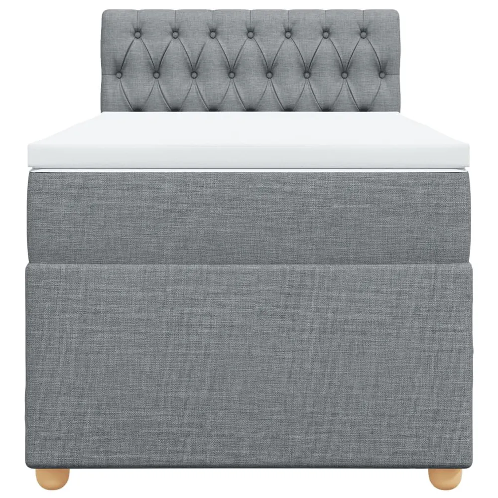 Cama com molasemcolchão 90x200 cm tecido cinza-claro com Capa Inclusa