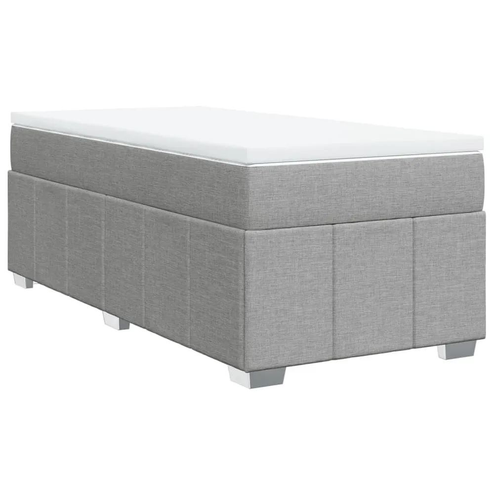 Cama com molasemcolchão 90x200 cm tecido cinza-claro para Conforto Máximo