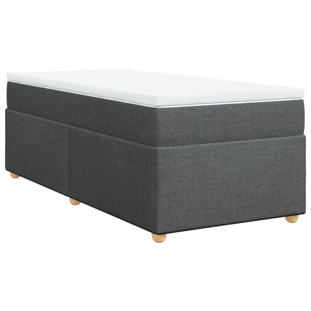 Cama com molasemcolchão 90x200 cm tecido cinzento-escuro em Branco Nuvem