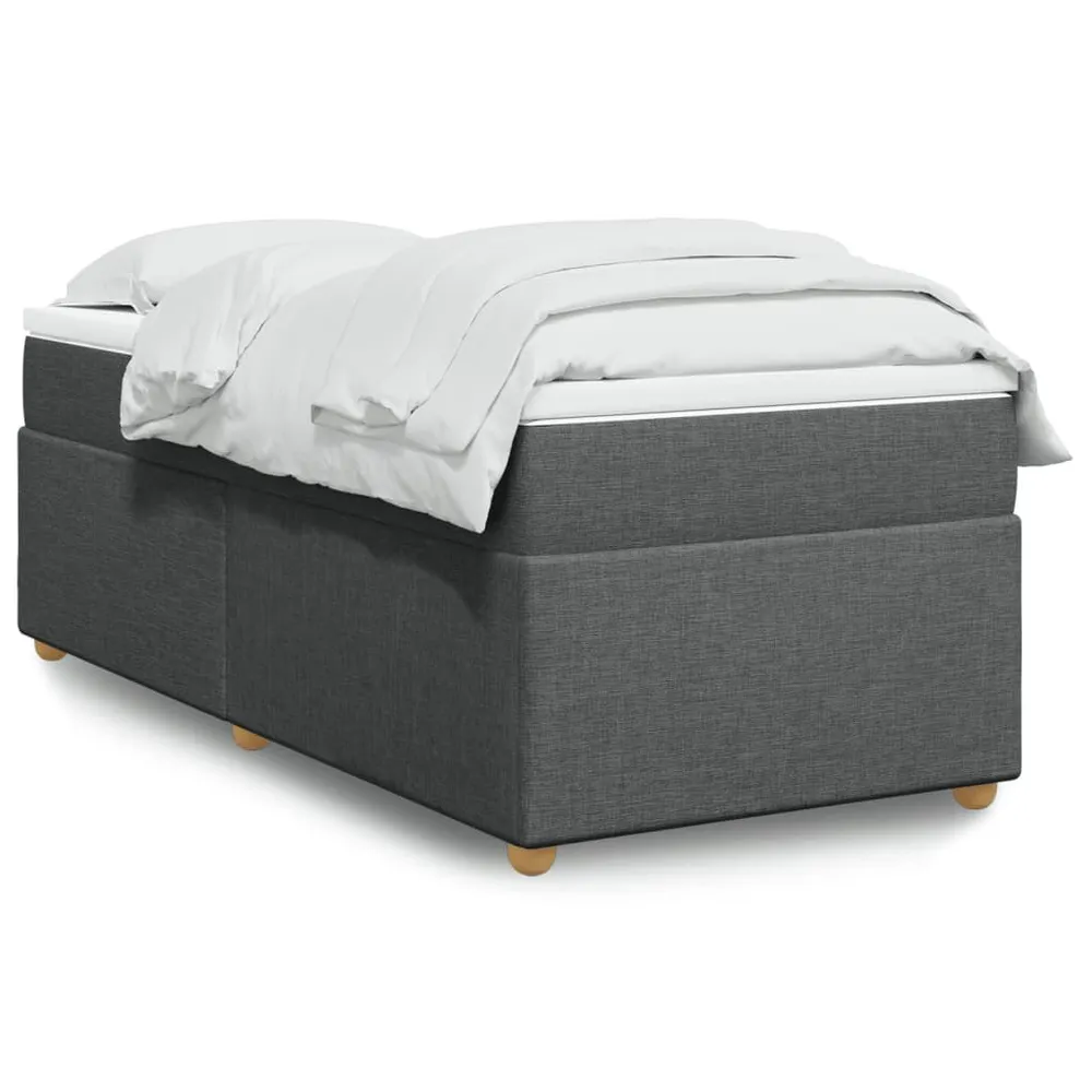 Cama com molasemcolchão 90x200 cm tecido cinzento-escuro em Branco Nuvem