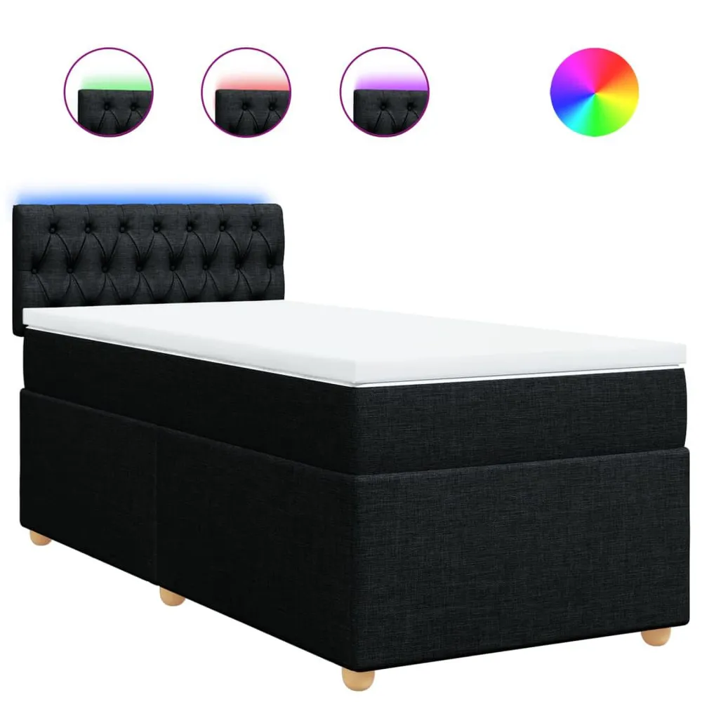 Cama com molasemcolchão 90x200 cm tecido preto from Portugal