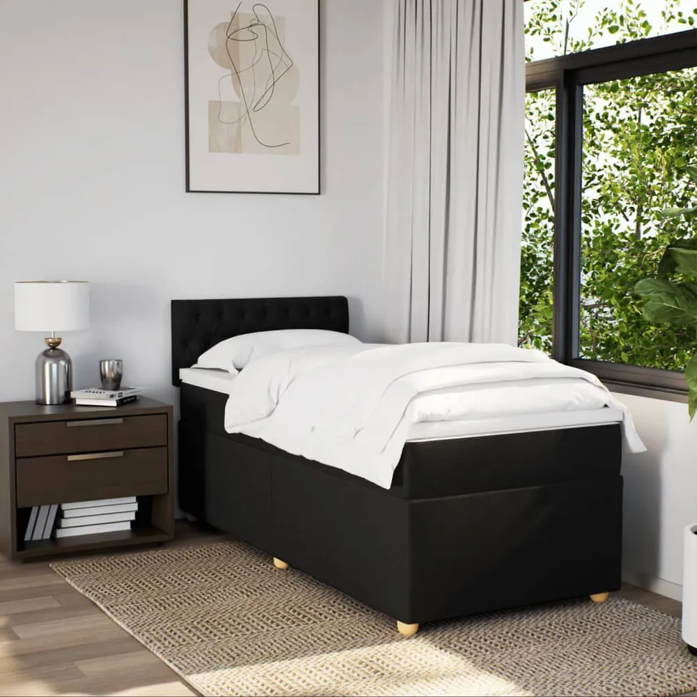 Cama com molasemcolchão 90x200 cm tecido preto from Portugal