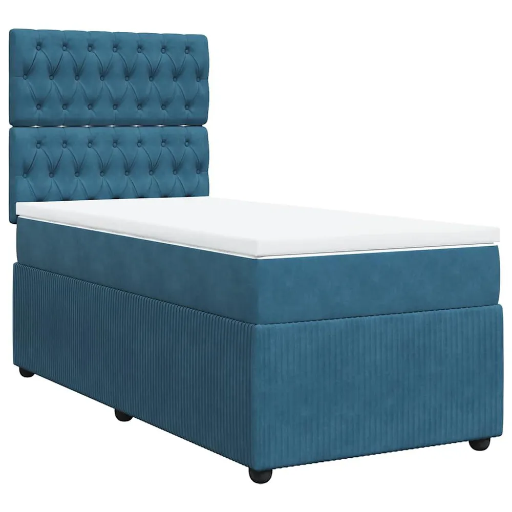 Colcha Acolchoada de Pluma Cama com molasemcolchão 90x190 cm veludo azul-escuro