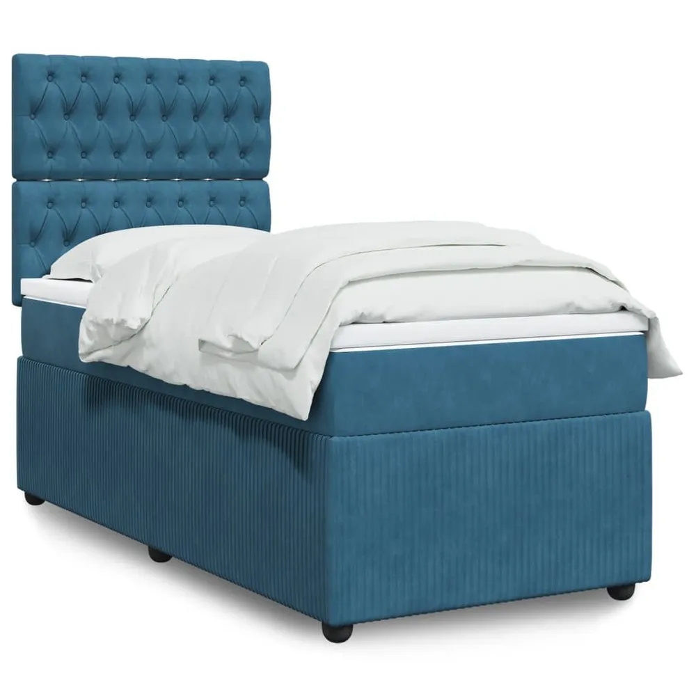 Colcha Acolchoada de Pluma Cama com molasemcolchão 90x190 cm veludo azul-escuro