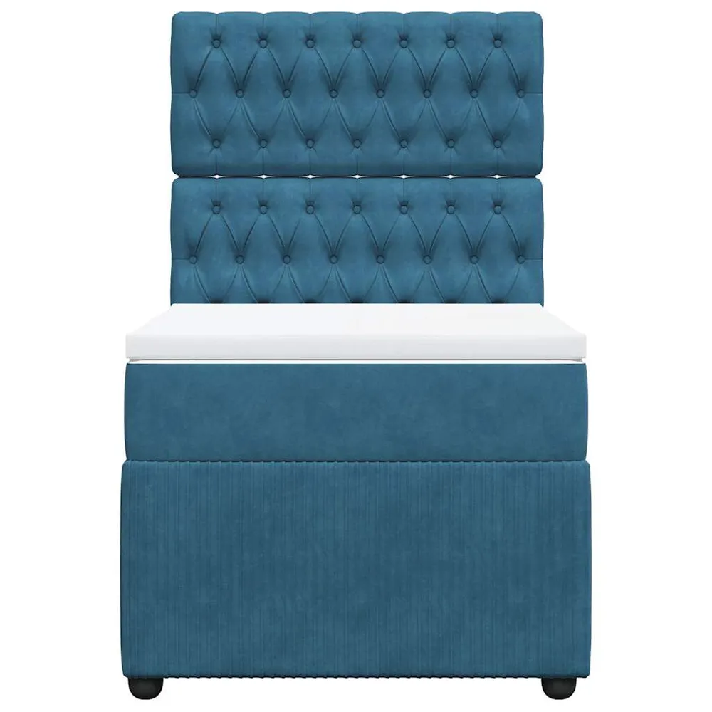 Colcha Acolchoada de Pluma Cama com molasemcolchão 90x190 cm veludo azul-escuro