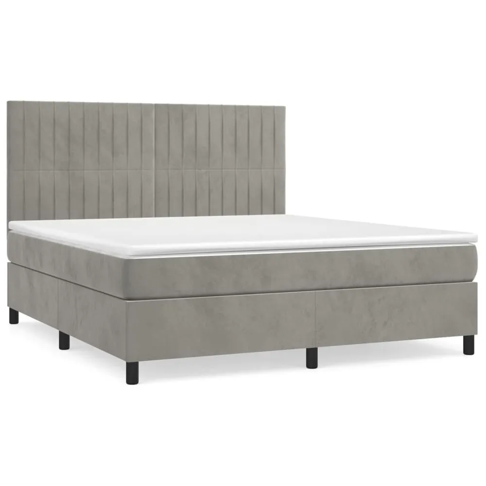Edredão de Alta Qualidade Cama com molasemcolchão 180x200 cm veludo cinzento-claro
