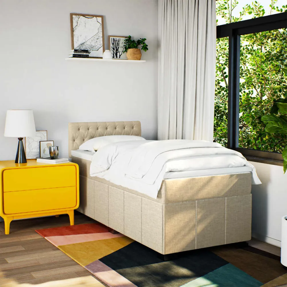 Edredão de Alta Qualidade Cama com molasemcolchão 90x200 cm tecido cor crème