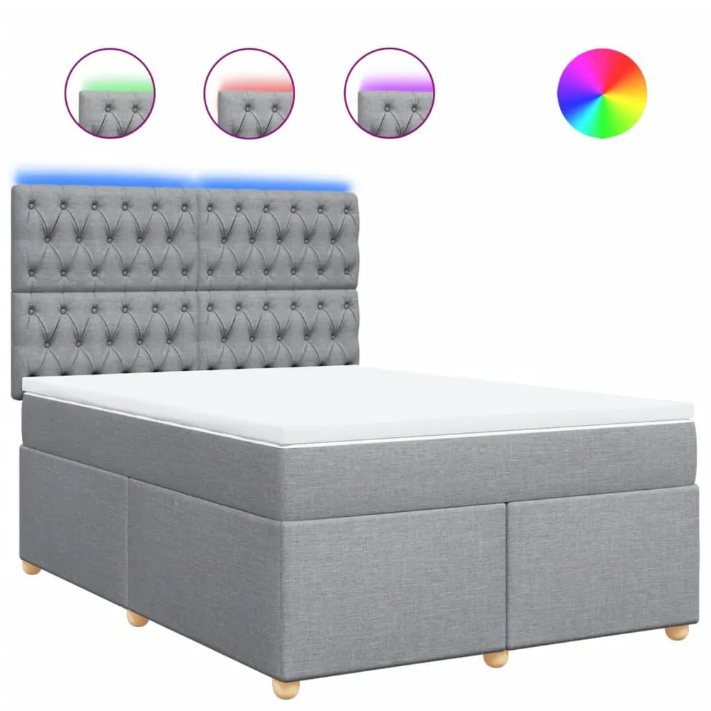 Edredão de Alta Qualidade Cama com molasemcolchão 140x190 cm tecido cinzento-claro