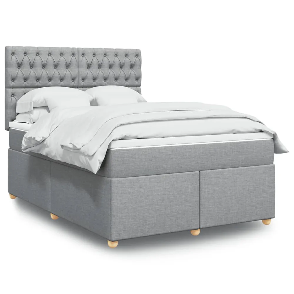 Edredão de Alta Qualidade Cama com molasemcolchão 140x190 cm tecido cinzento-claro