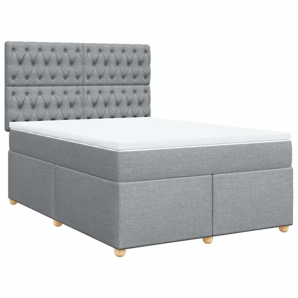 Edredão de Alta Qualidade Cama com molasemcolchão 140x190 cm tecido cinzento-claro