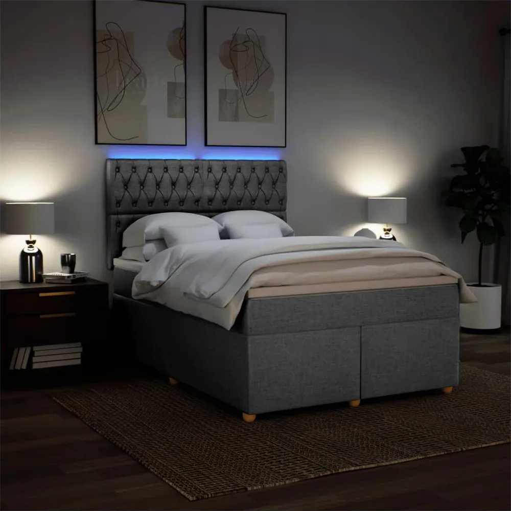Edredão de Alta Qualidade Cama com molasemcolchão 140x190 cm tecido cinzento-claro