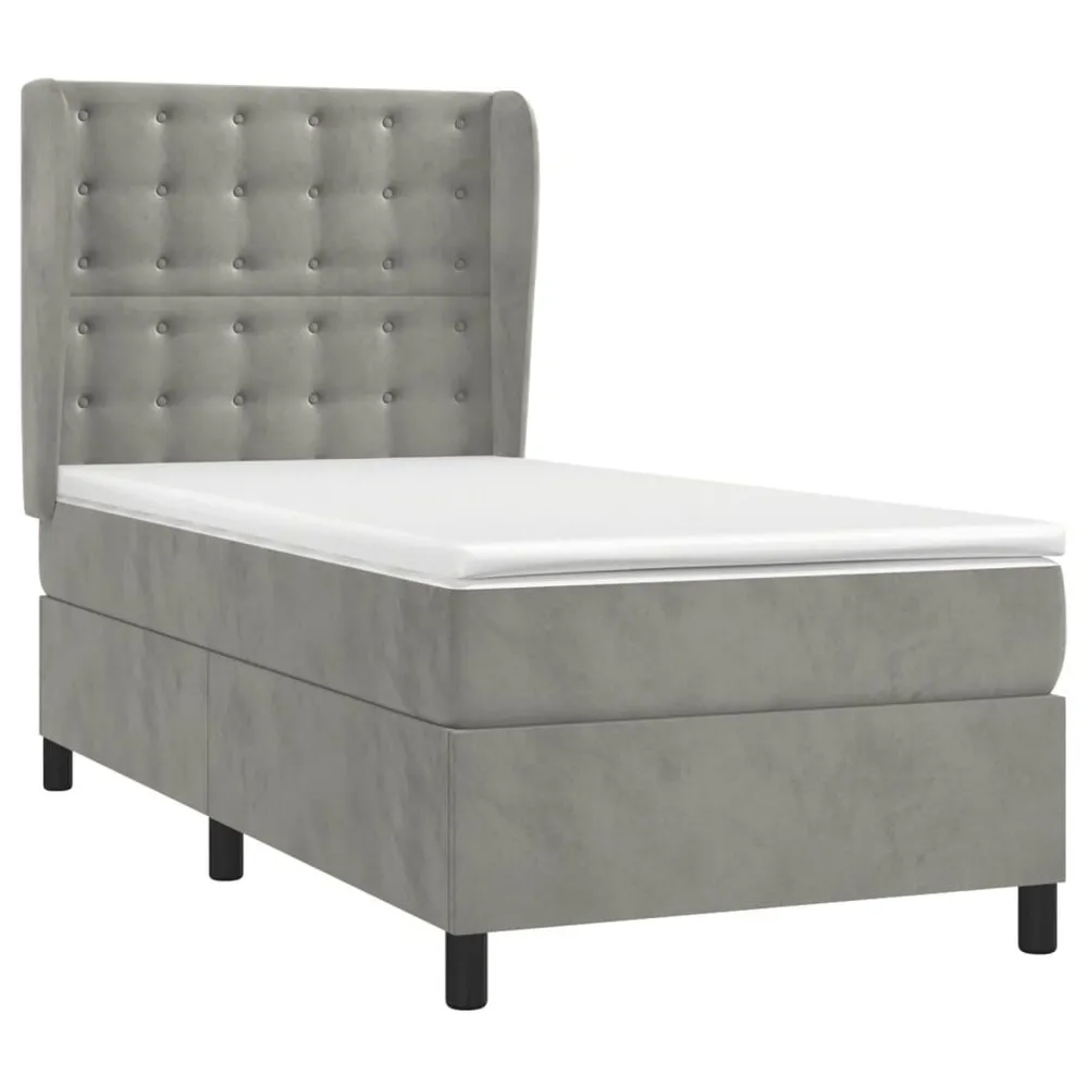 Edredão de Pluma Branca Cama com molasemcolchão 90x190 cm veludo cinza-claro
