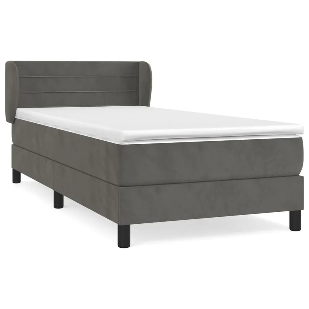 Edredão de Pluma Branca Cama com molasemcolchão 100x200 cm veludo cinza-escuro