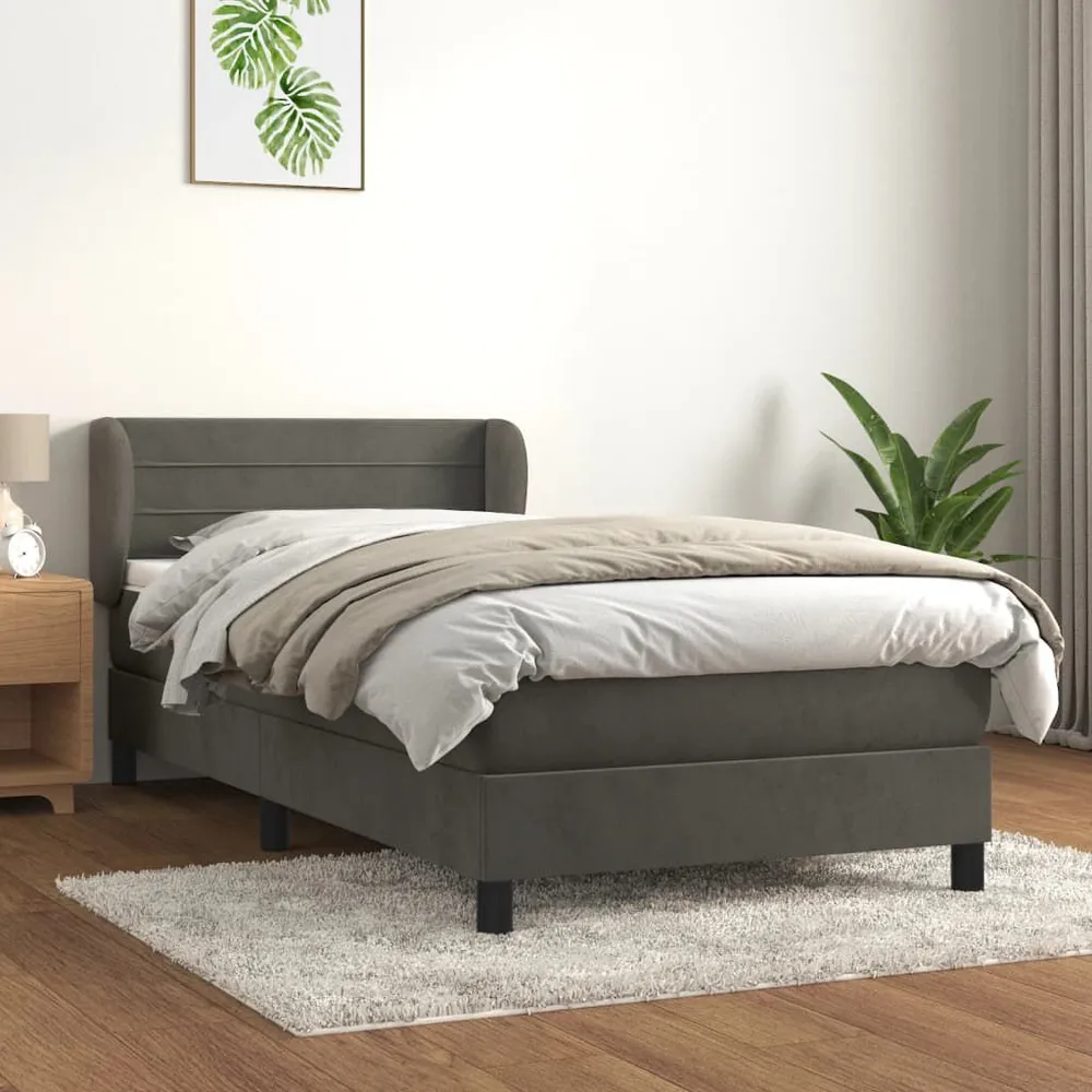 Edredão de Pluma Branca Cama com molasemcolchão 100x200 cm veludo cinza-escuro