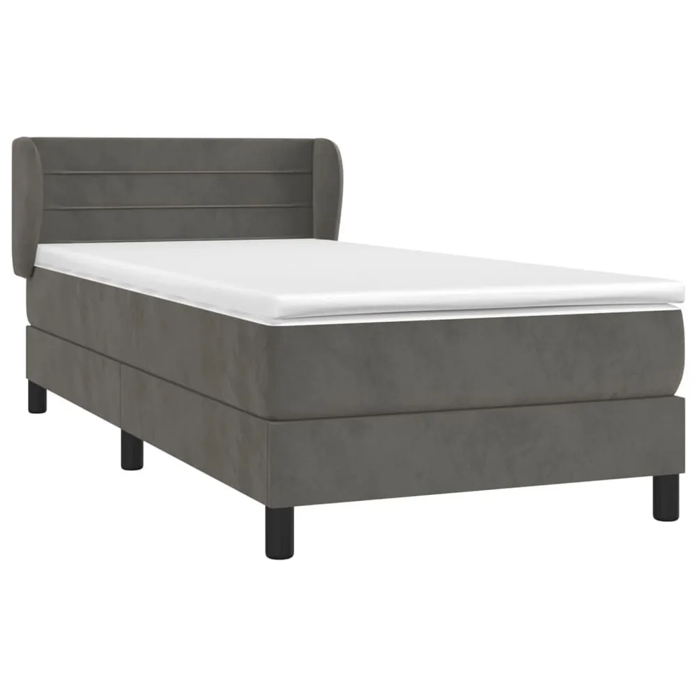 Edredão de Pluma Branca Cama com molasemcolchão 100x200 cm veludo cinza-escuro