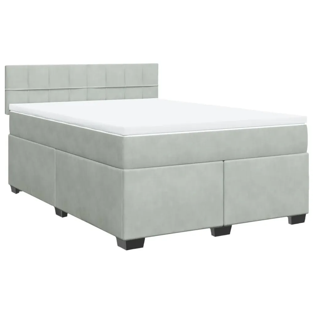 Edredão de Pluma de Ganso Cama com molasemcolchão 140x200 cm veludo cinzento-claro