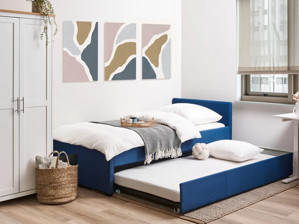 Fabric EU Single Trundle Bed Azul MARMANDE