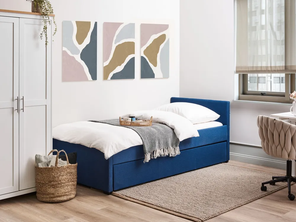 Fabric EU Single Trundle Bed Azul MARMANDE