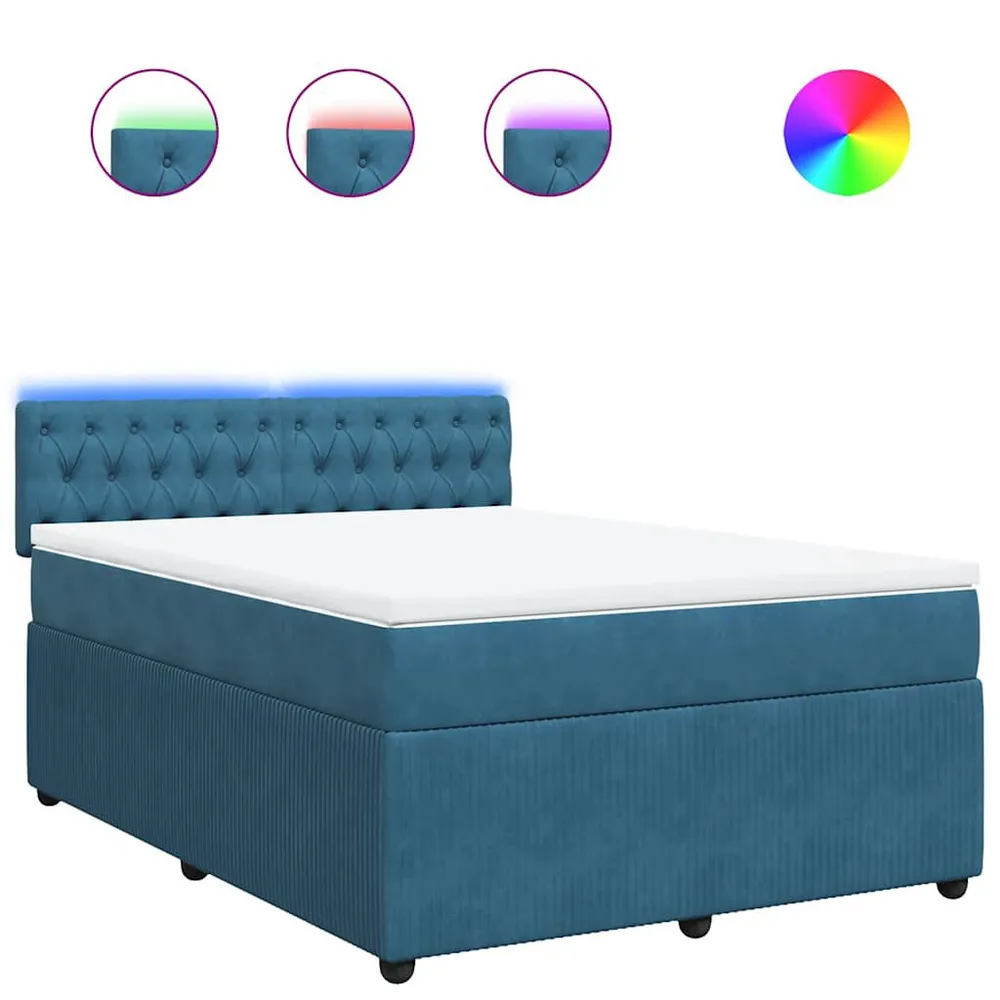 Hipoalergênico Certificado Cama com molasemcolchão 160x200 cm veludo azul