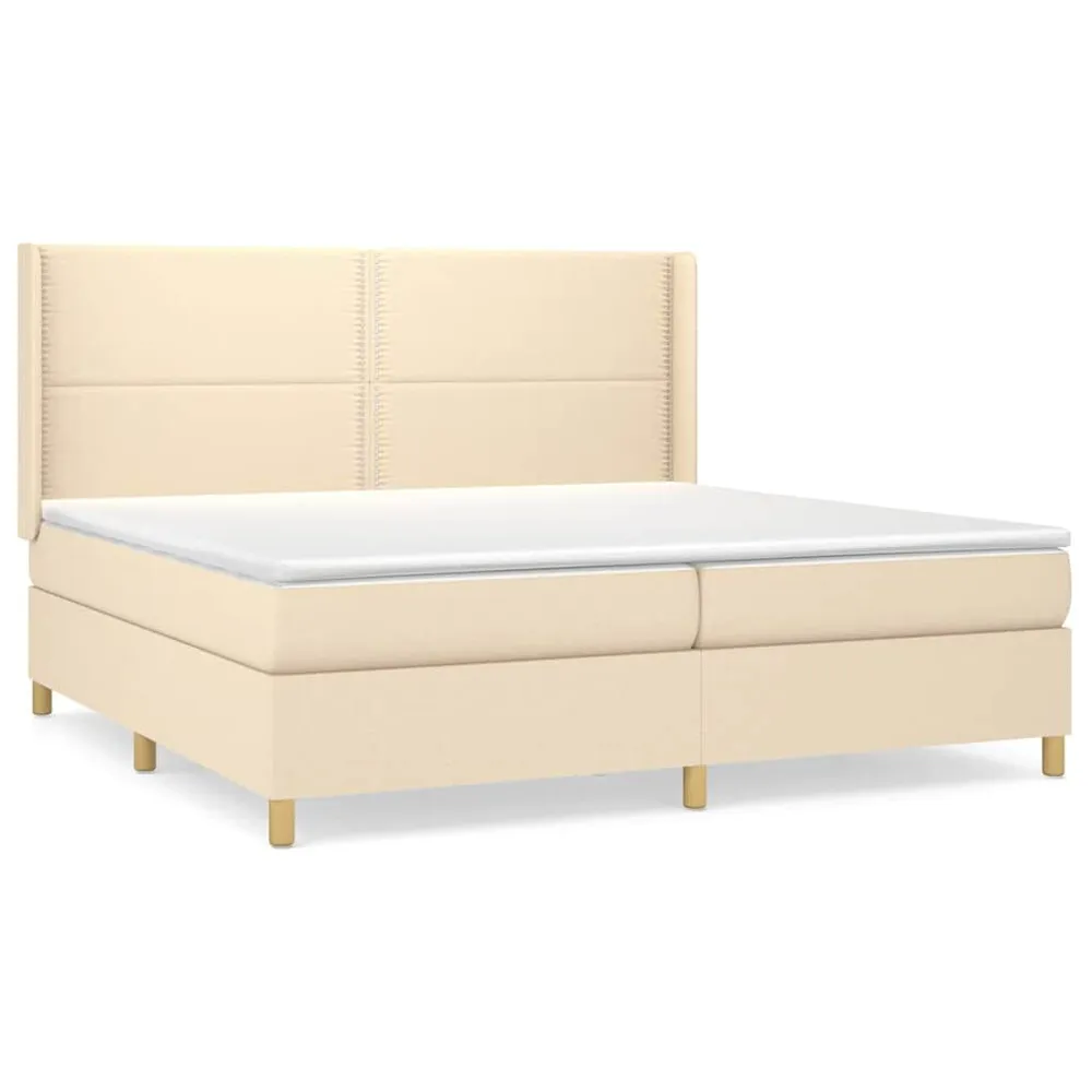 Hipoalergênico Certificado Cama com molasemcolchão 200x200 cm tecido cor creme