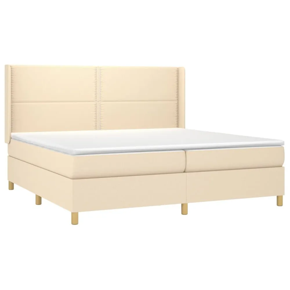 Hipoalergênico Certificado Cama com molasemcolchão 200x200 cm tecido cor creme