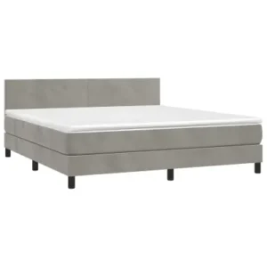 Premium Algodão Egípcio Cama com molasemcolchão 160x200 cm veludo cinzento-claro