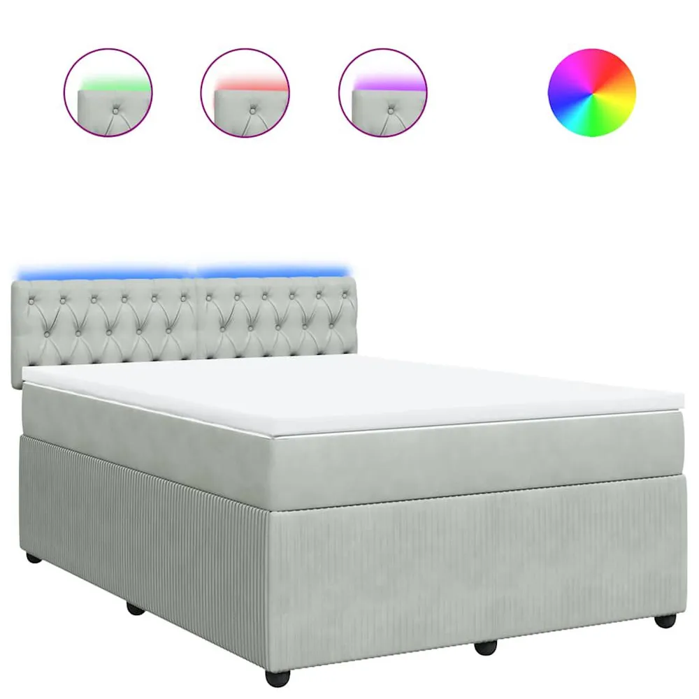Premium Algodão Egípcio Cama com molasemcolchão 140x200 cm veludo cinzento-claro
