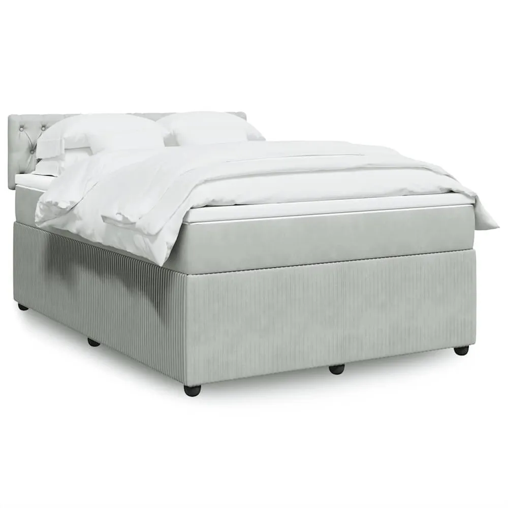 Premium Algodão Egípcio Cama com molasemcolchão 140x200 cm veludo cinzento-claro