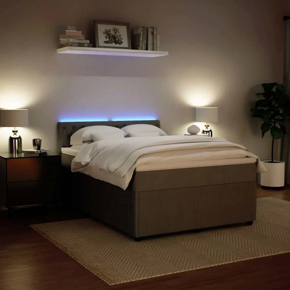 Premium Algodão Egípcio Cama com molasemcolchão 140x200 cm veludo cinzento-claro