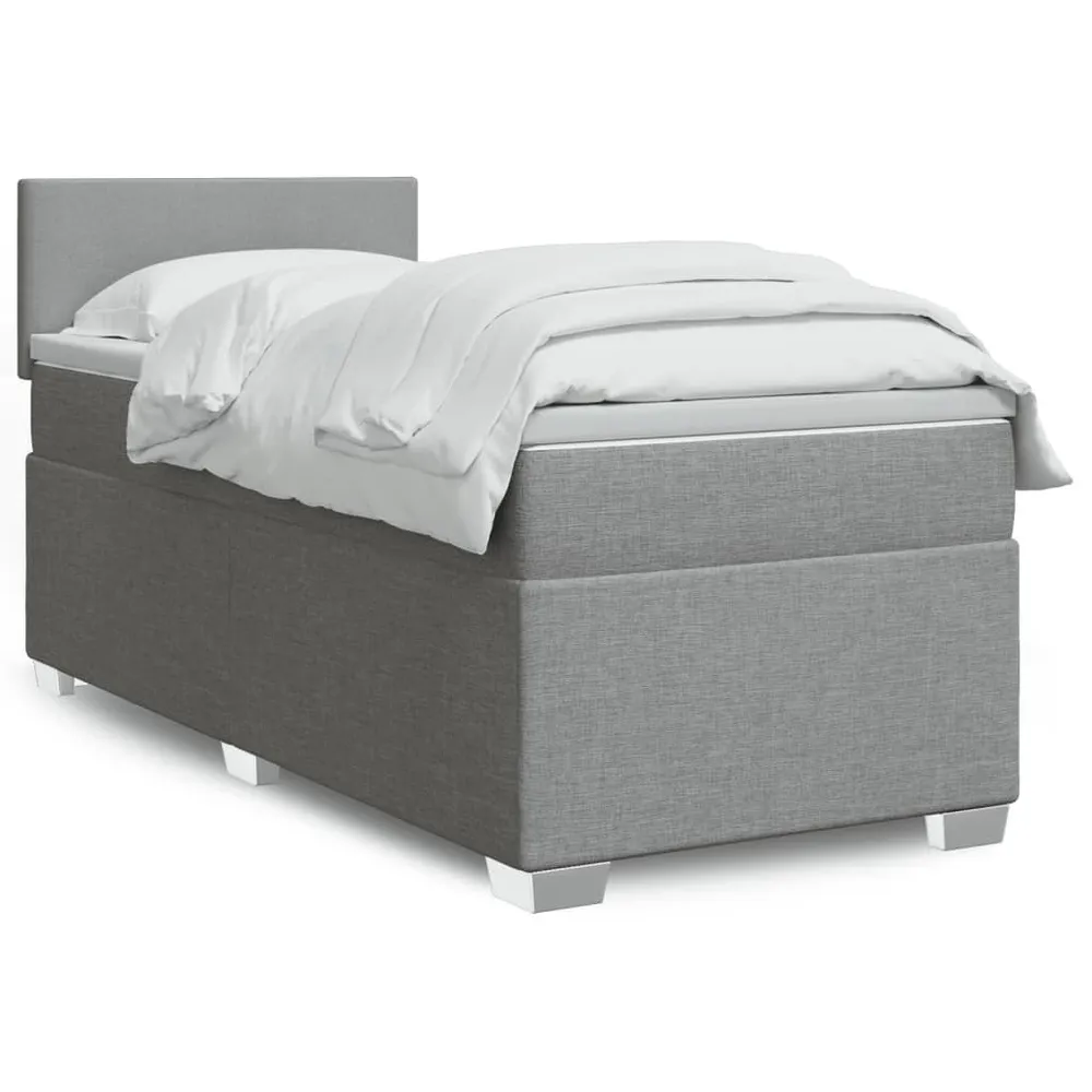 Premium Algodão Egípcio Cama com molasemcolchão 90x200 cm tecido cinza-claro