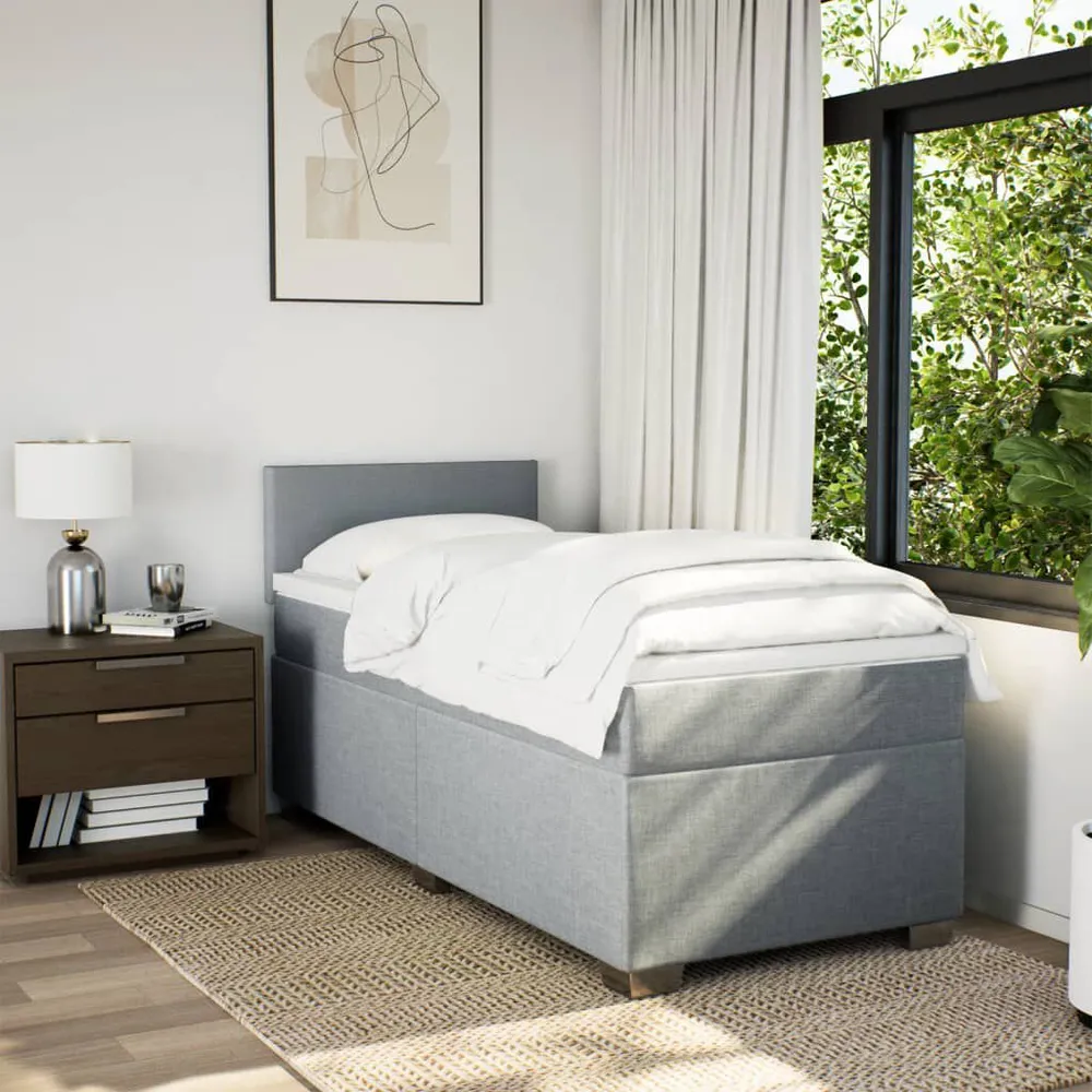 Premium Algodão Egípcio Cama com molasemcolchão 90x200 cm tecido cinza-claro