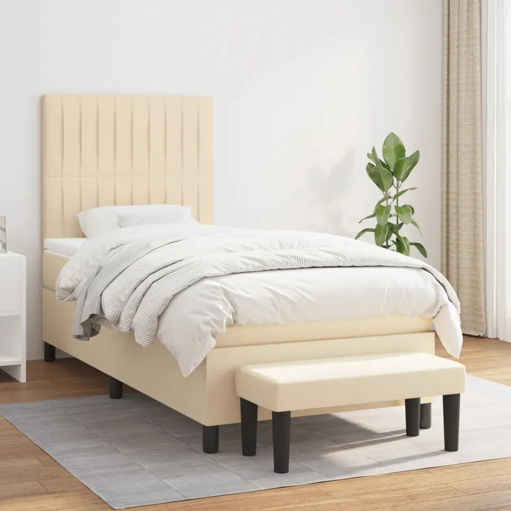 Premium Algodão Egípcio Cama com molasemcolchão 90x190 cm tecido cor creme